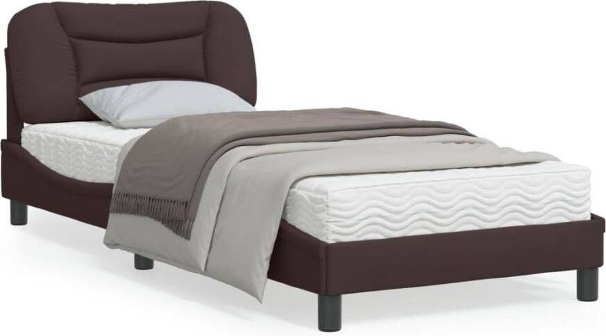 VidaXL Bedframe zonder matras Hvar 90x190 cm stof donkerbruin - Foto 5