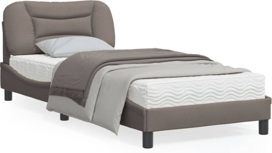 VidaXL Bedframe zonder matras Hvar 90x190 cm stof taupe - Foto 4