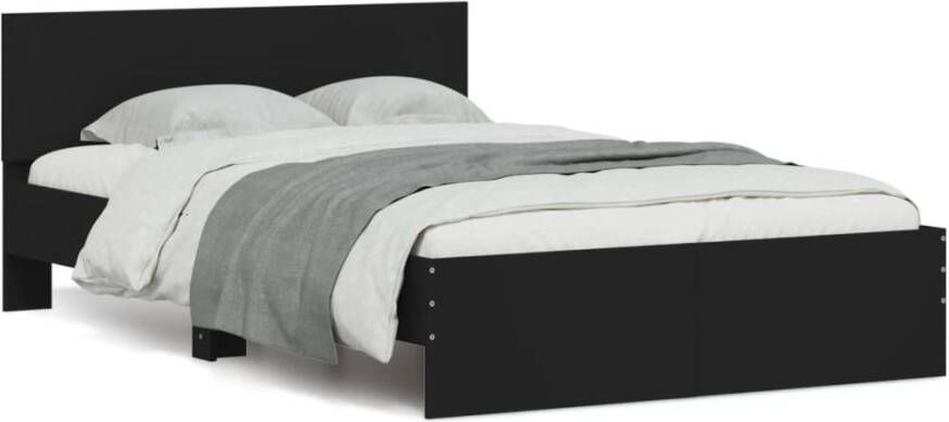 VidaXL -Bedframe-met-hoofdeinde-en-LED-zwart-135x190-cm