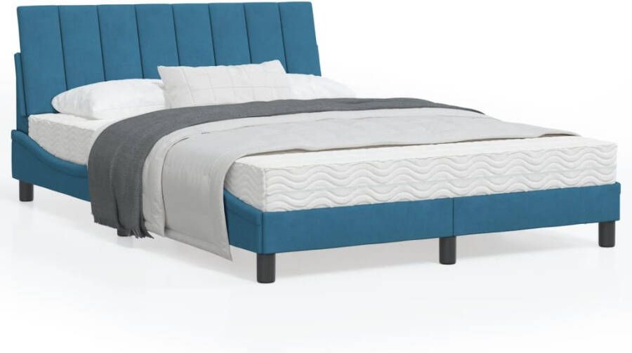 VidaXL Bedframe zonder matras Hanko fluweel blauw 120x200 cm