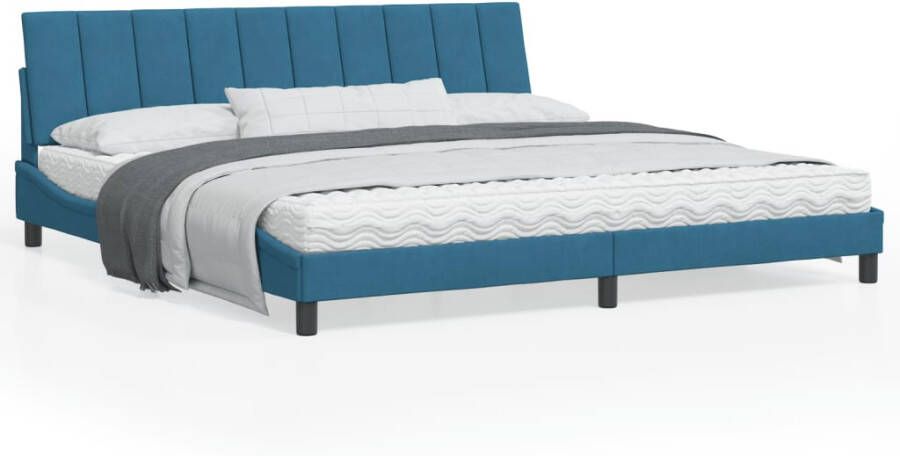 VidaXL Bedframe zonder matras Hanko fluweel blauw 200x200 cm