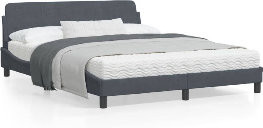 VidaXL -Bedframe-met-hoofdeinde-fluweel-donkergrijs-160x200-cm - Foto 4