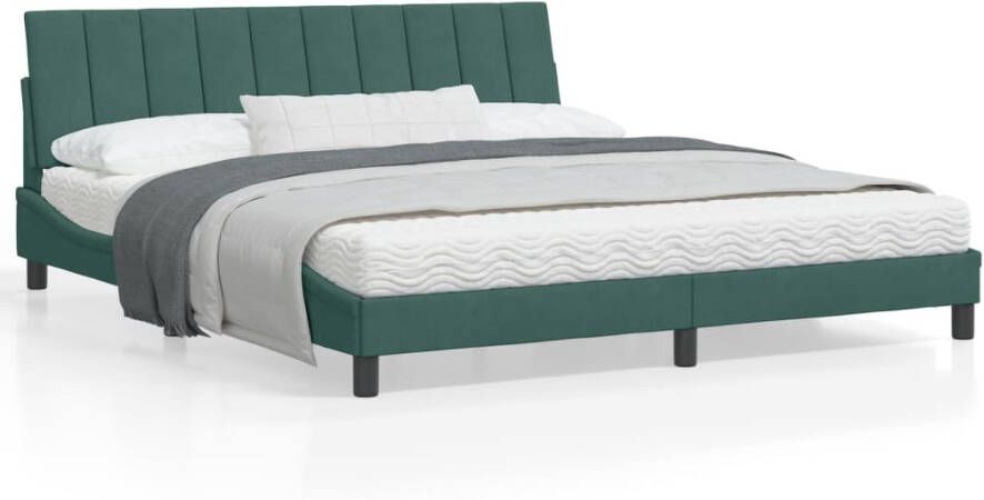 VidaXL Bedframe zonder matras Hanko 180x200 cm fluweel donkergroen - Foto 2