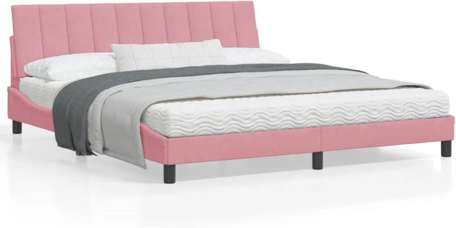 VidaXL Bedframe zonder matras Hanko fluweel roze 180x200 cm - Foto 3