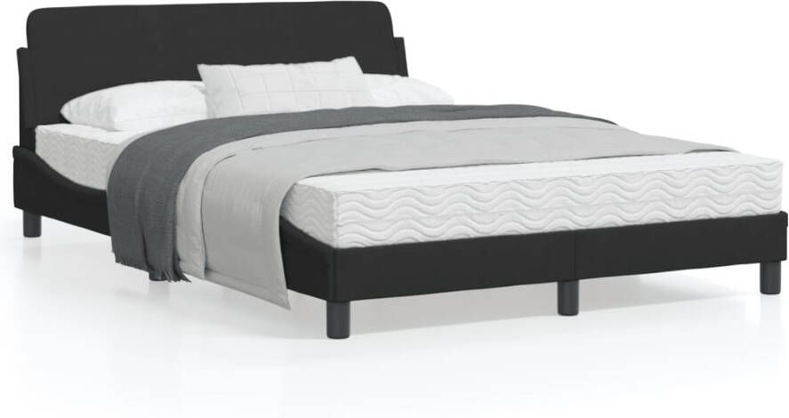 VidaXL -Bedframe-met-hoofdeinde-fluweel-zwart-140x200-cm - Foto 3