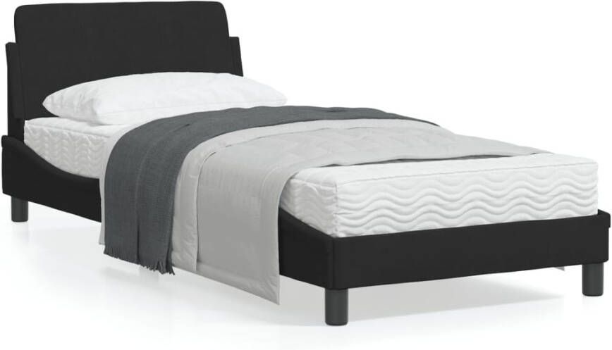 VidaXL Bedframe met hoofdeinde zonder matras 90x190 cm fluweel zwart - Foto 4