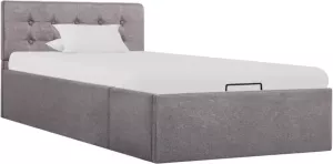 VIDAXL Bedframe met hydraulische opslag stof taupe 90x200 cm
