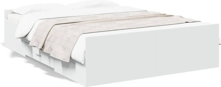 VidaXL -Bedframe-met-lades-bewerkt-hout-wit-140x190-cm - Foto 5