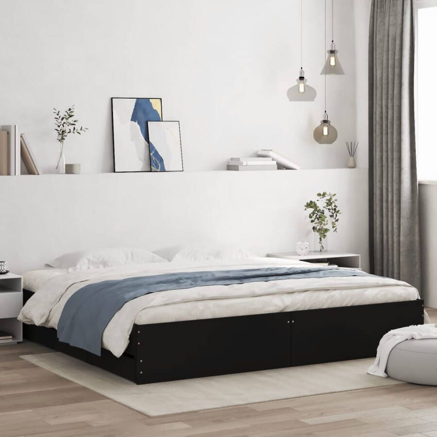 VidaXL -Bedframe-met-lades-bewerkt-hout-zwart-180x200-cm - Foto 2