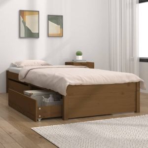 VidaXL -Bedframe-met-lades-honingbruin-100x200-cm