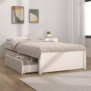 VIDAXL Bedframe met lades wit 90x190 cm 3FT Single