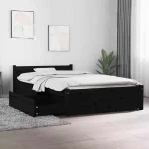 VIDAXL Bedframe met lades zwart 100x200 cm