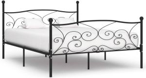 VidaXL -Bedframe-met-lattenbodem-metaal-zwart-180x200-cm