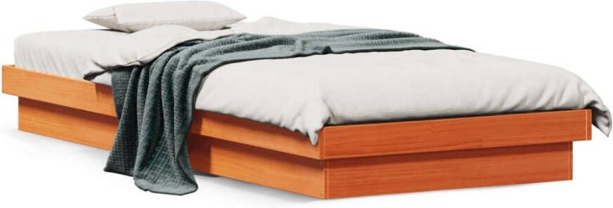 VidaXL -Bedframe-met-LED-massief-grenenhout-wasbruin-100x200-cm - Foto 4