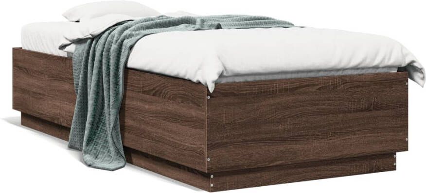 VidaXL -Bedframe-met-LED-verlichting-bruin-eikenkleur-100x200-cm - Foto 4