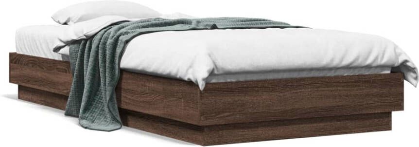 VidaXL -Bedframe-met-LED-verlichting-bruin-eikenkleurig-75x190-cm - Foto 4