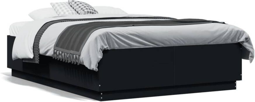 VidaXL -Bedframe-met-LED-verlichting-bruin-eikenkleurig-120x190-cm - Foto 4