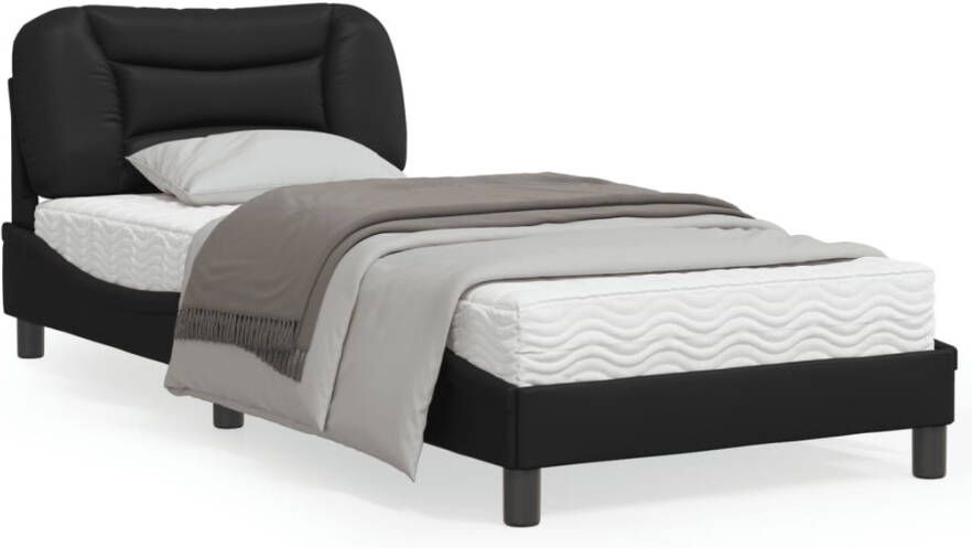 VidaXL -Bedframe-met-LED-verlichting-kunstleer-zwart-90x190-cm - Foto 4