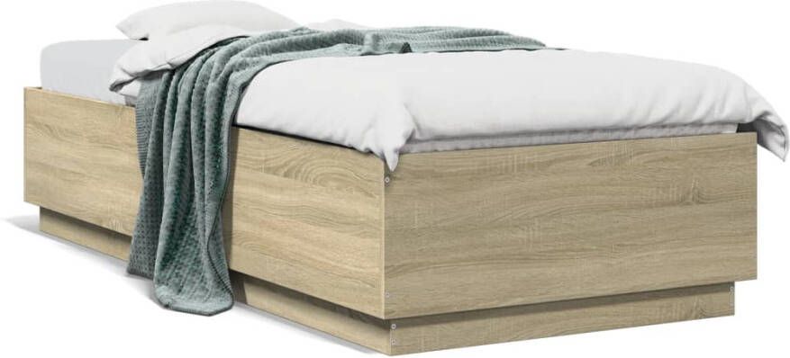 VidaXL -Bedframe-met-LED-verlichting-sonoma-eikenkleurig-100x200-cm - Foto 4