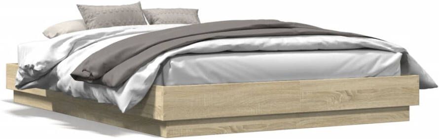 VidaXL -Bedframe-met-LED-verlichting-sonoma-eikenkleurig-160x200-cm - Foto 4