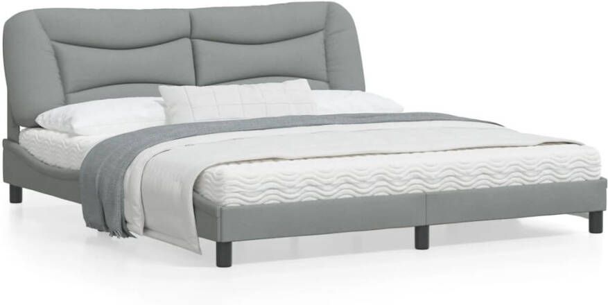 Vida XL Bedframe met LED-verlichting stof donkergrijs 180x200 cm SKU: V3214164 - Foto 4