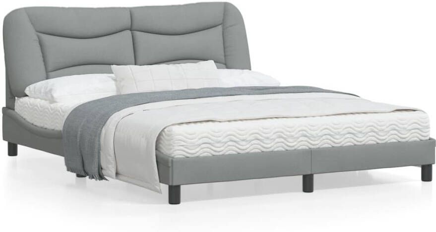 Vida XL Bedframe met LED-verlichting stof lichtgrijs 160x200 cm SKU: V3213711 - Foto 4