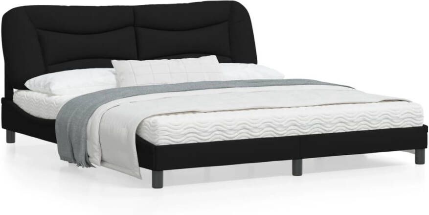 Vida XL Bedframe met LED-verlichting stof zwart 180x200 cm SKU: V3214165 - Foto 4