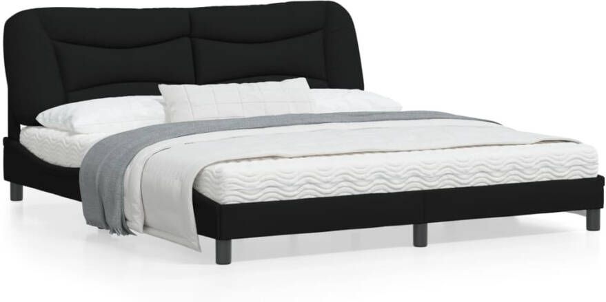 Vida XL Bedframe met LED-verlichting stof zwart 180x200 cm SKU: V3213720 - Foto 4