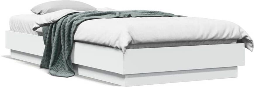 VidaXL -Bedframe-met-LED-verlichting-wit-90x200-cm - Foto 4