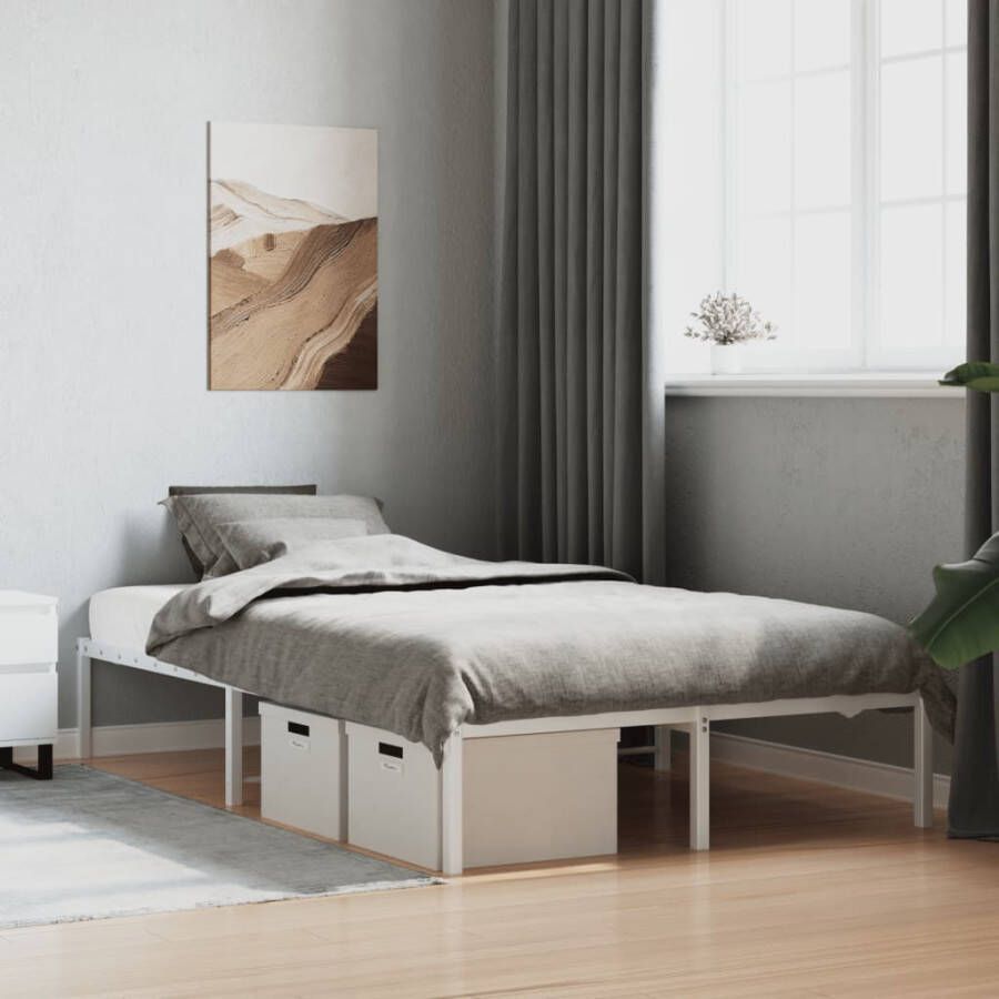 VidaXL -Bedframe-metaal-wit-120x190-cm - Foto 2