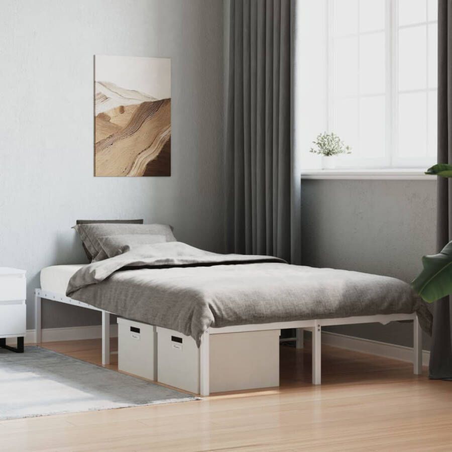 VidaXL -Bedframe-metaal-wit-120x200-cm - Foto 2