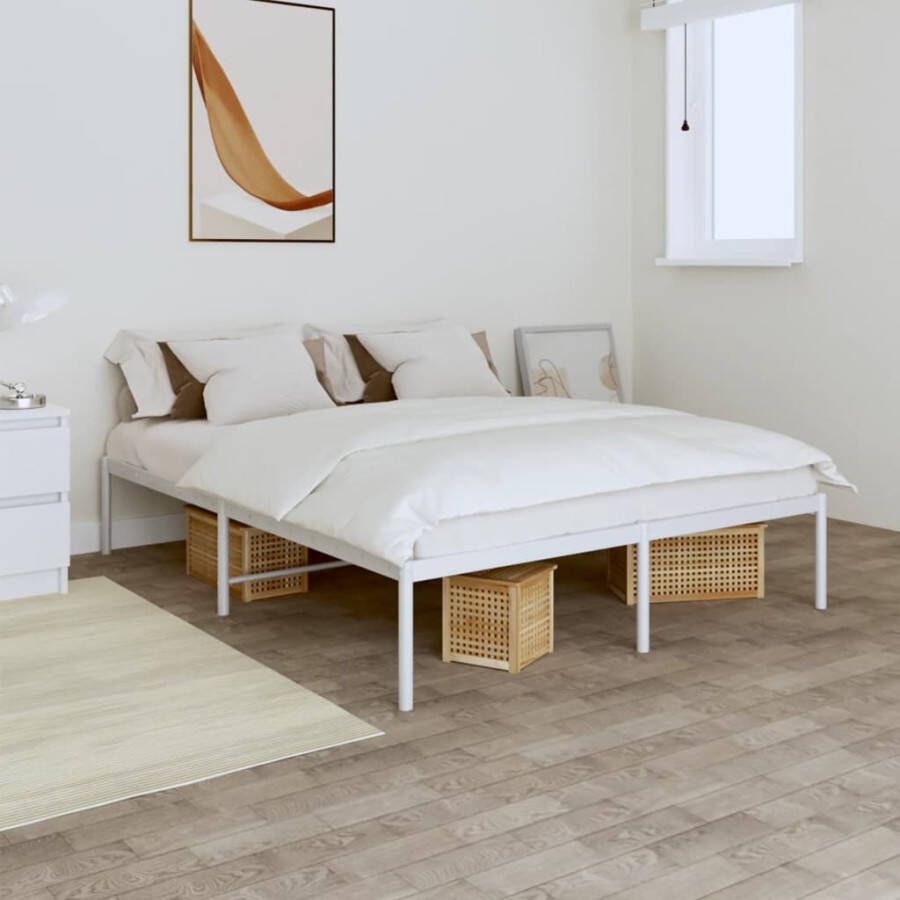 VidaXL Bedframe staal wit 208x158x31 cm