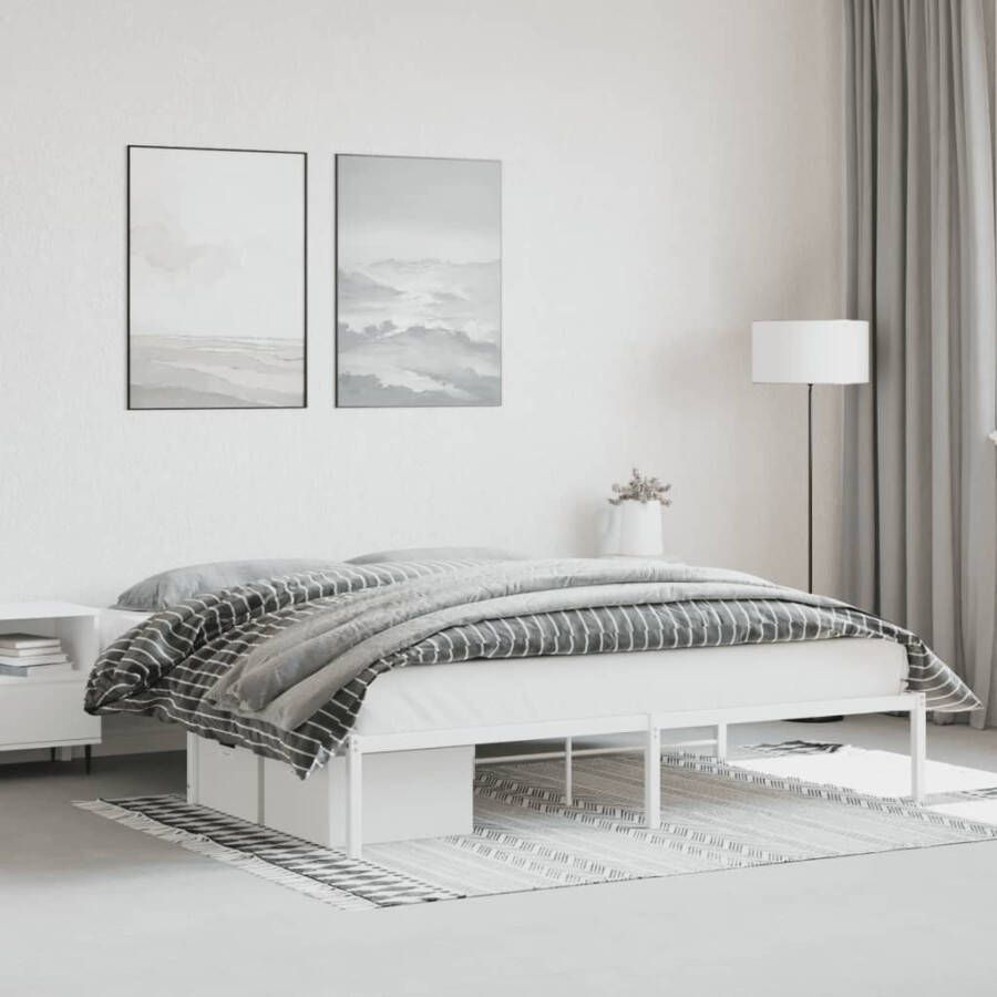 VidaXL -Bedframe-metaal-wit-180x200-cm - Foto 2