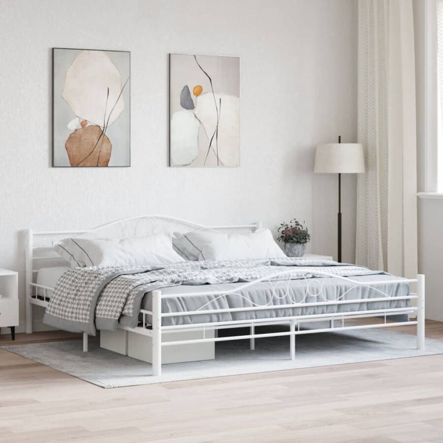 VidaXL -Bedframe-metaal-wit-180x200-cm