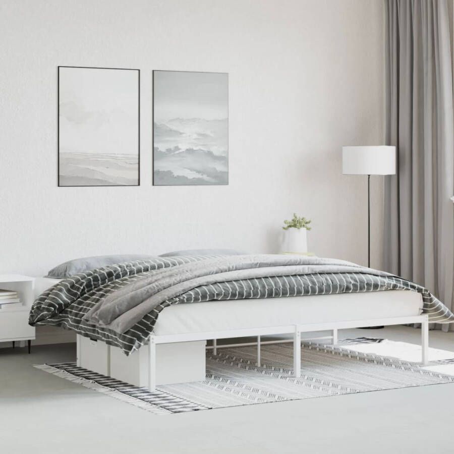 VidaXL -Bedframe-metaal-wit-200x200-cm - Foto 2