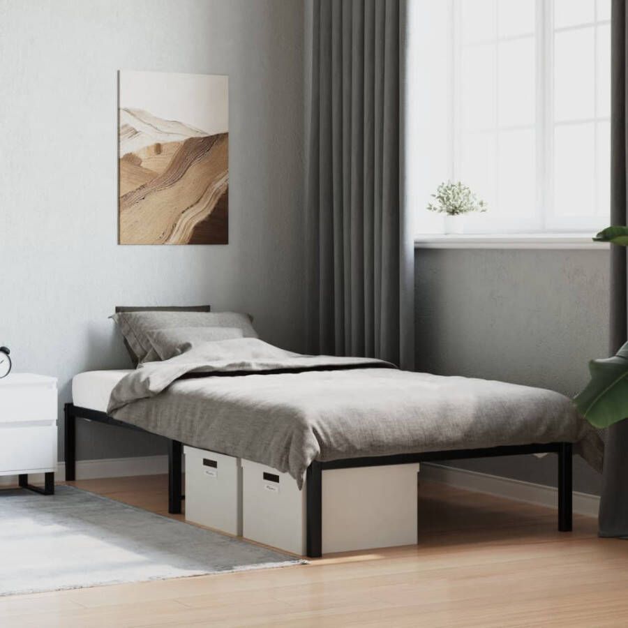 VidaXL -Bedframe-metaal-zwart-100x200-cm