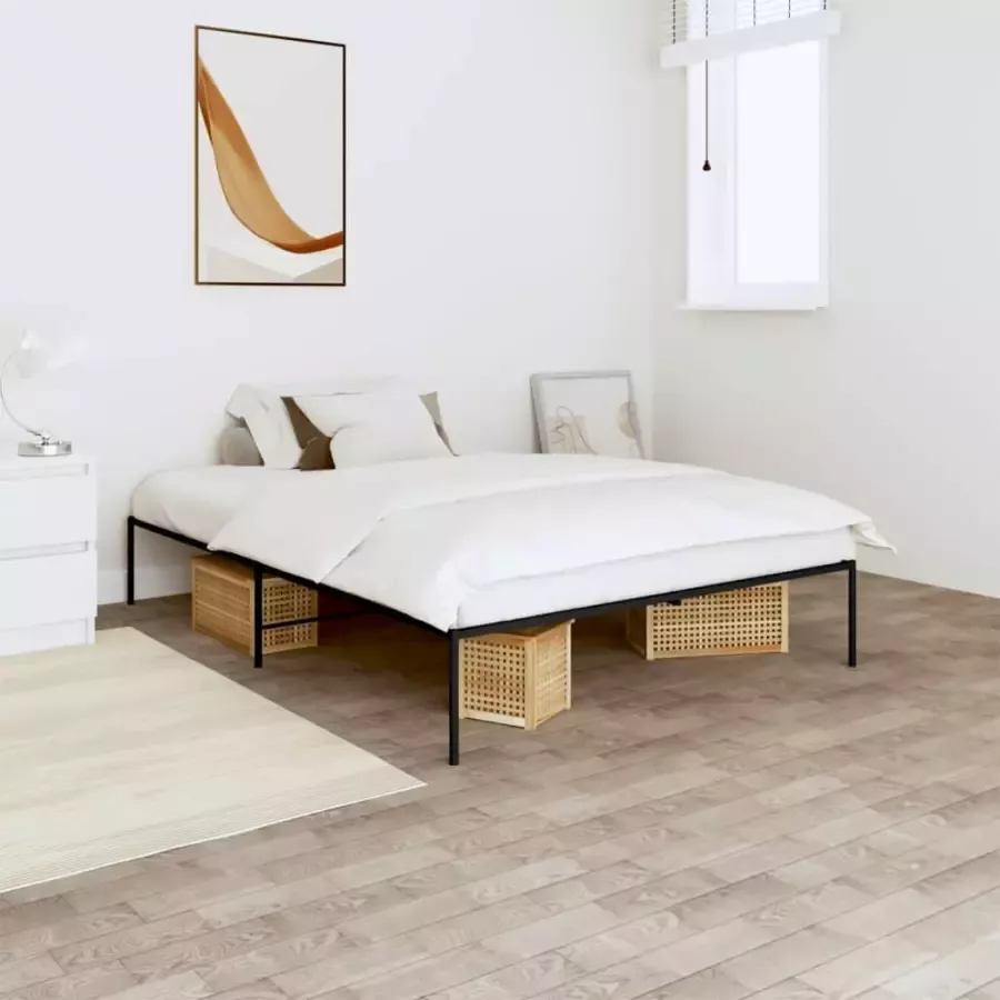 VidaXL -Bedframe-metaal-zwart-120x190-cm