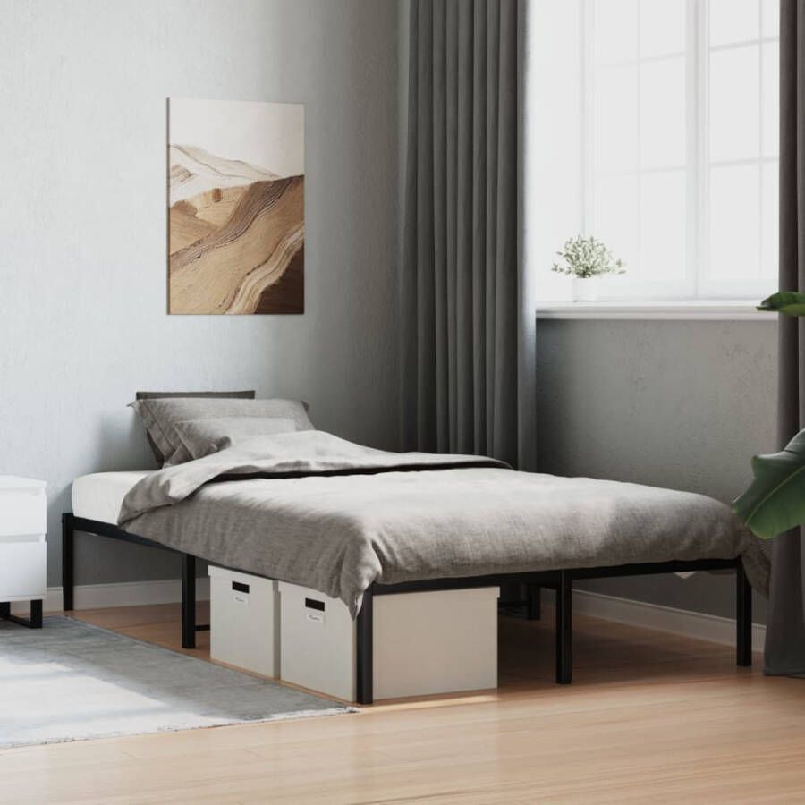 VidaXL -Bedframe-metaal-zwart-120x200-cm - Foto 2