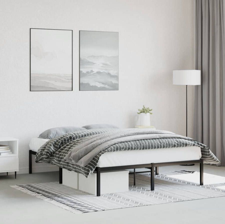 VidaXL -Bedframe-metaal-zwart-140x200-cm - Foto 2