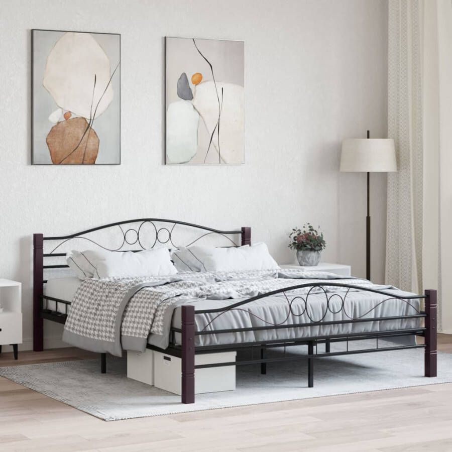VidaXL -Bedframe-metaal-zwart-160x200-cm - Foto 2