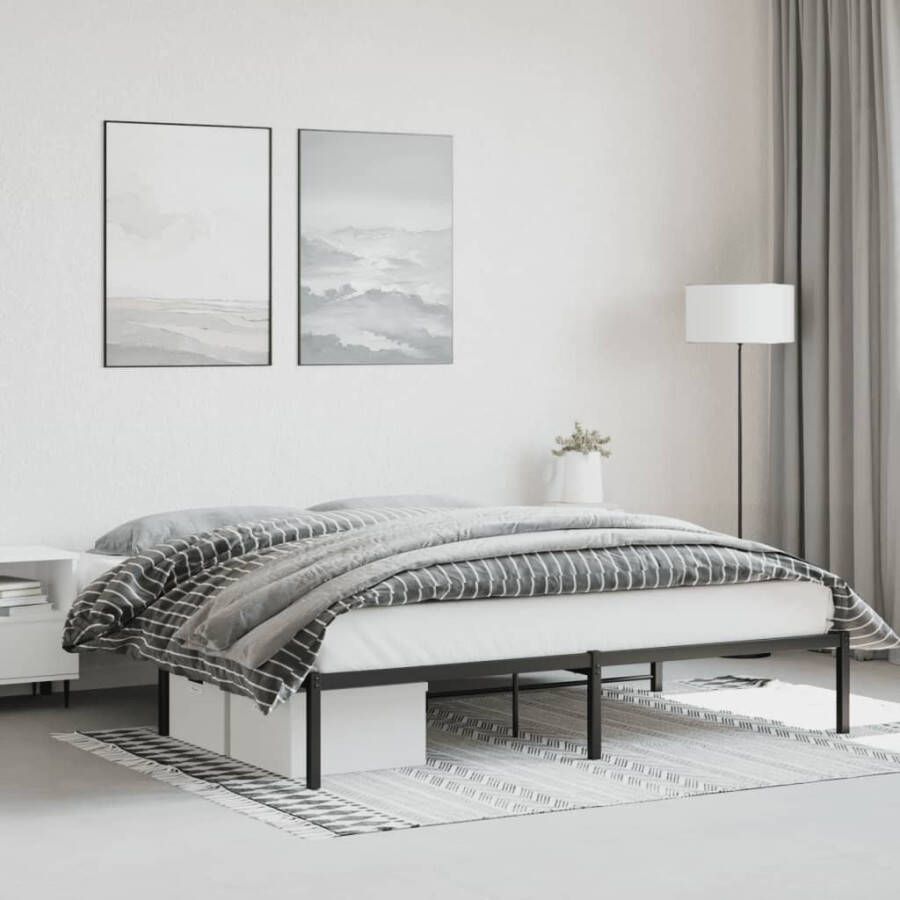 VidaXL -Bedframe-metaal-zwart-183x213-cm - Foto 2