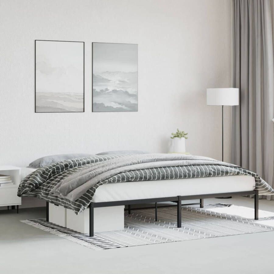 VidaXL -Bedframe-metaal-zwart-200x200-cm - Foto 2