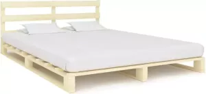 VidaXL -Bedframe-pallet-massief-grenenhout-140x200-cm