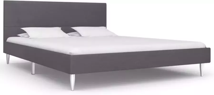 VidaXL -Bedframe-stof-grijs-140x200-cm