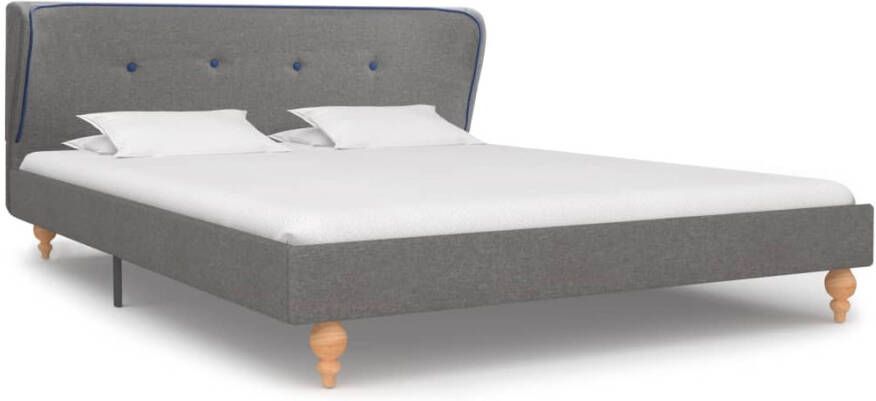 VidaXL Bedframe stof lichtgrijs 135x190 cm - Foto 2