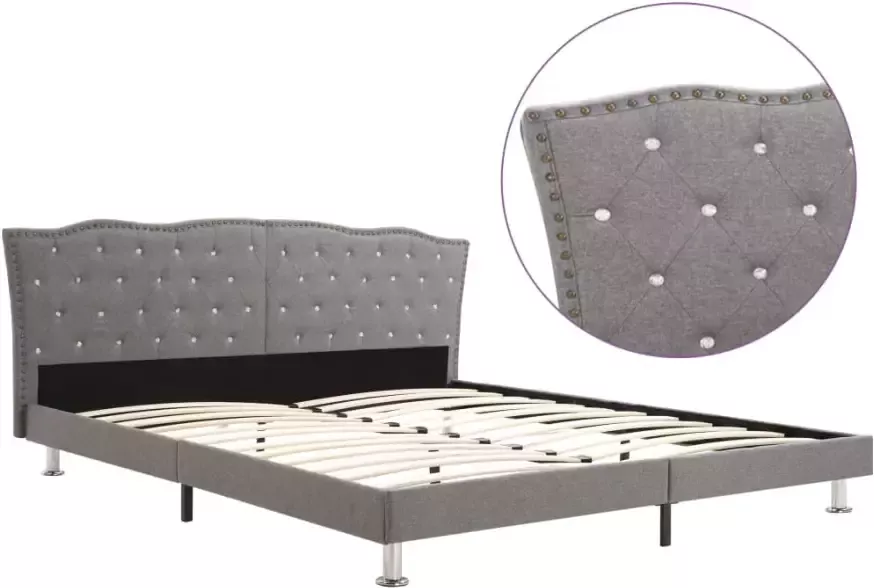 VIDAXL Bedframe stof lichtgrijs 180x200 cm