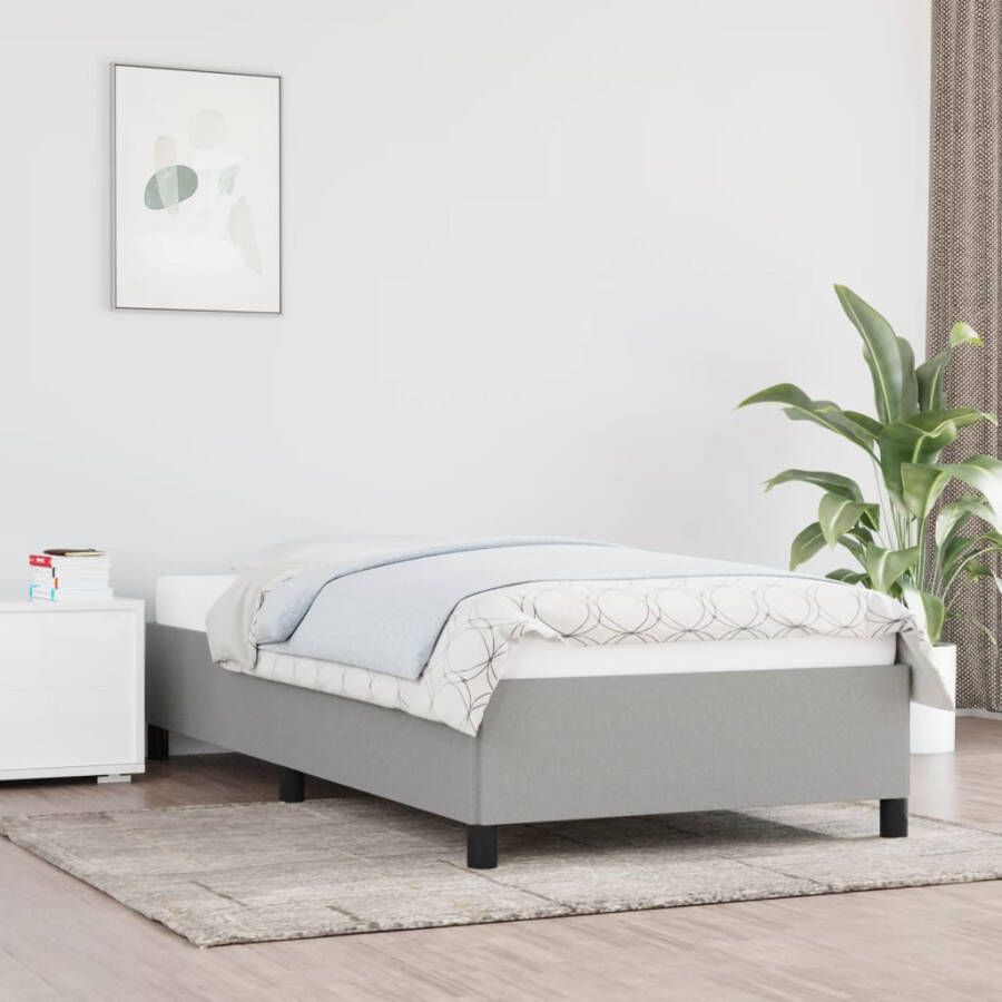 VidaXL Bedframe zonder matras 90x200 cm stof lichtgrijs