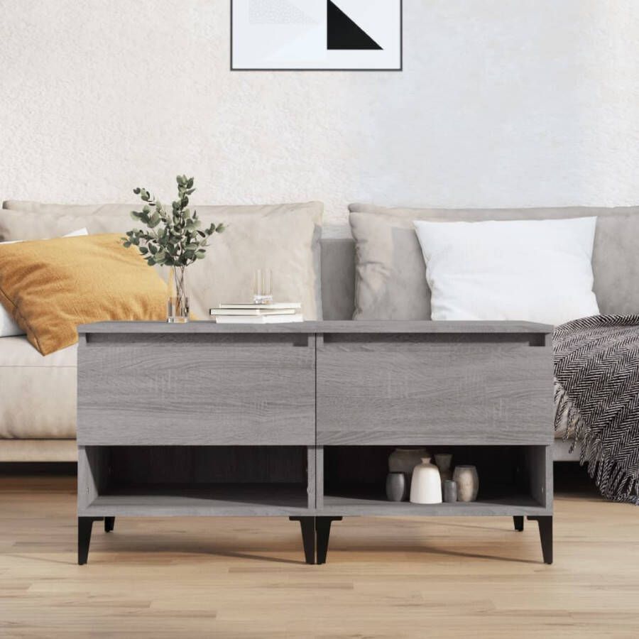 VidaXL -Bijzettafels-2-st-50x46x50-cm-bewerkt-hout-grijs-sonoma-eiken