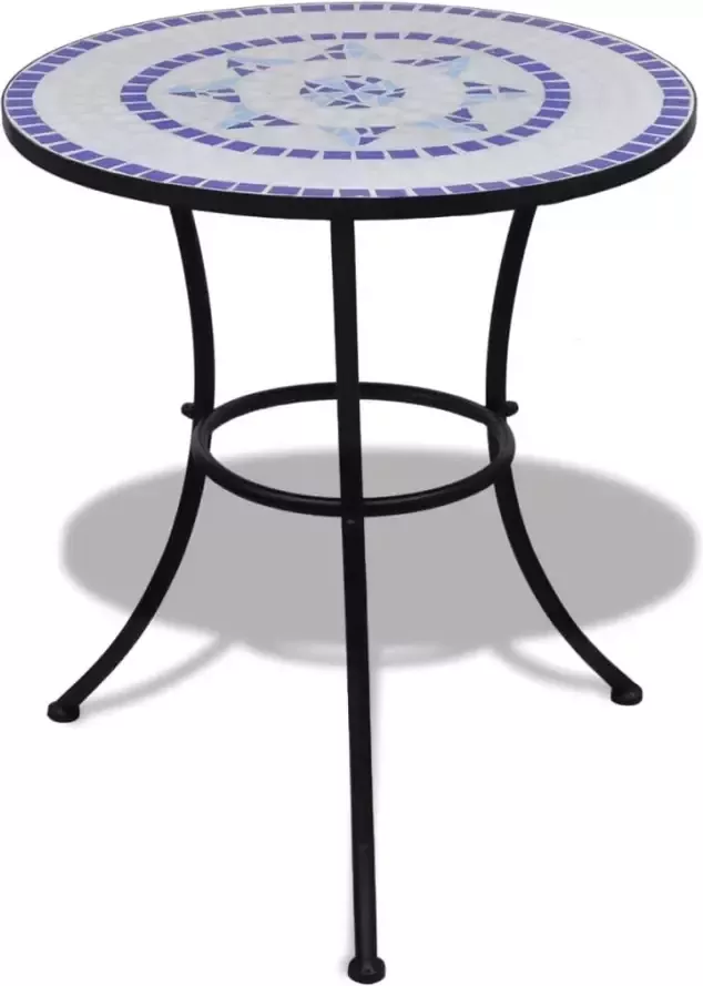 VIDAXL Bistrotafel 60 cm mozaïek blauw en wit - Foto 4