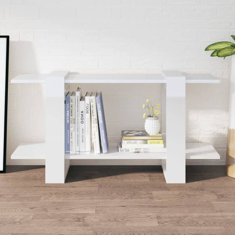 VidaXL -Boekenkast-100x30x51-cm-bewerkt-hout-hoogglans-wit - Foto 2